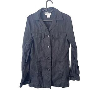 Hennes Collection Black Linen Safari Style‎ Jacket